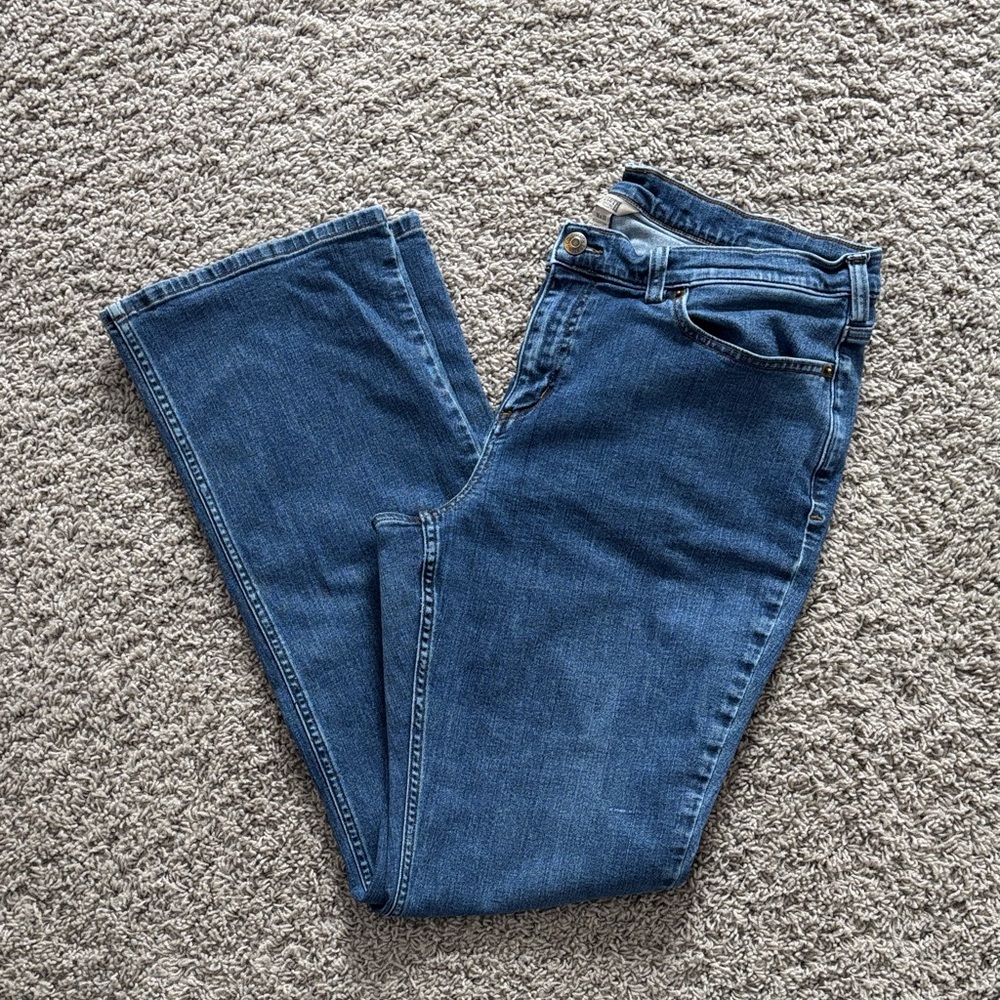 Duluth Trading Co Blue Wide Bootcut Leg Jeans